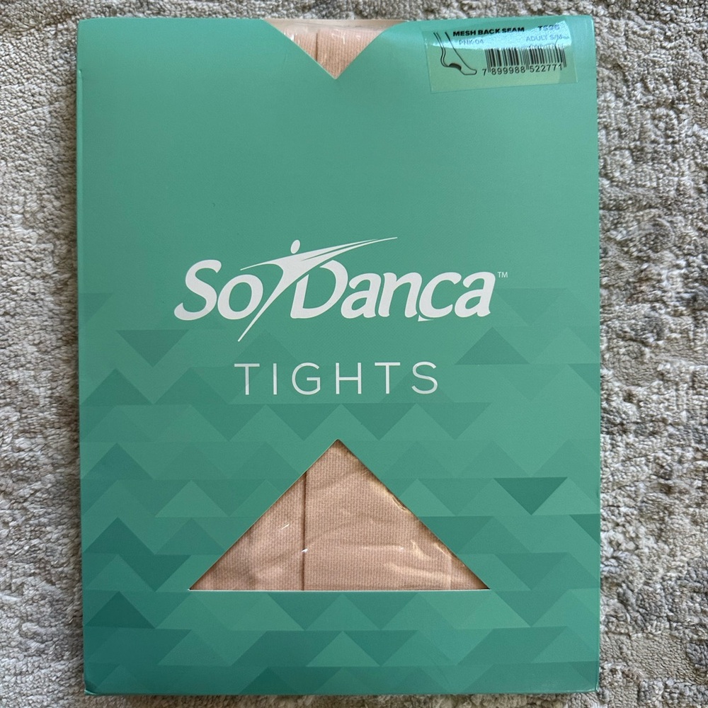 🆕 So Danca Mesh Back Seam T96 Dance Ballet Tights | Adult S/M | Pink